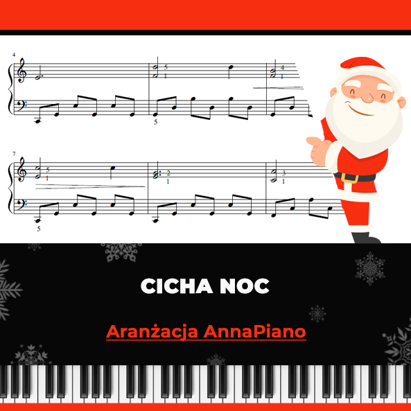 Cicha noc - Kolęda. Prosta aranżacja na pianino, fortepian. Aranżacja AnnaPiano